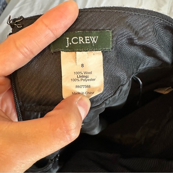 J. Crew Women's No.2 Pencil Skirt Size 8 Black 100% Wool Midi Back Slit Zipper - Picture 4 of 8